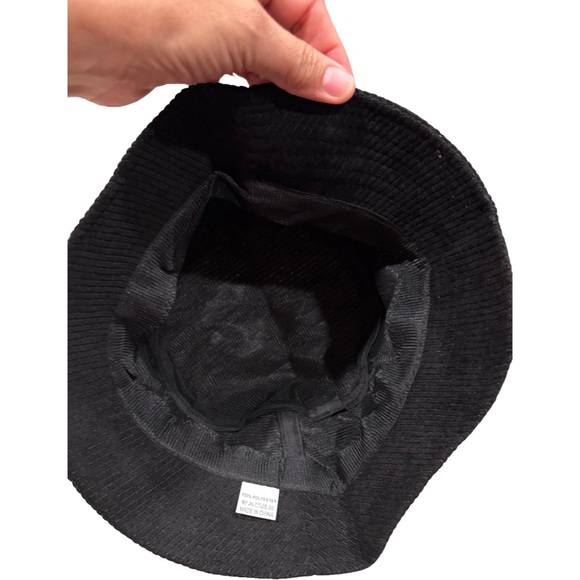 Black Corduroy Unisex Bucket Hat - Picture 3 of 5